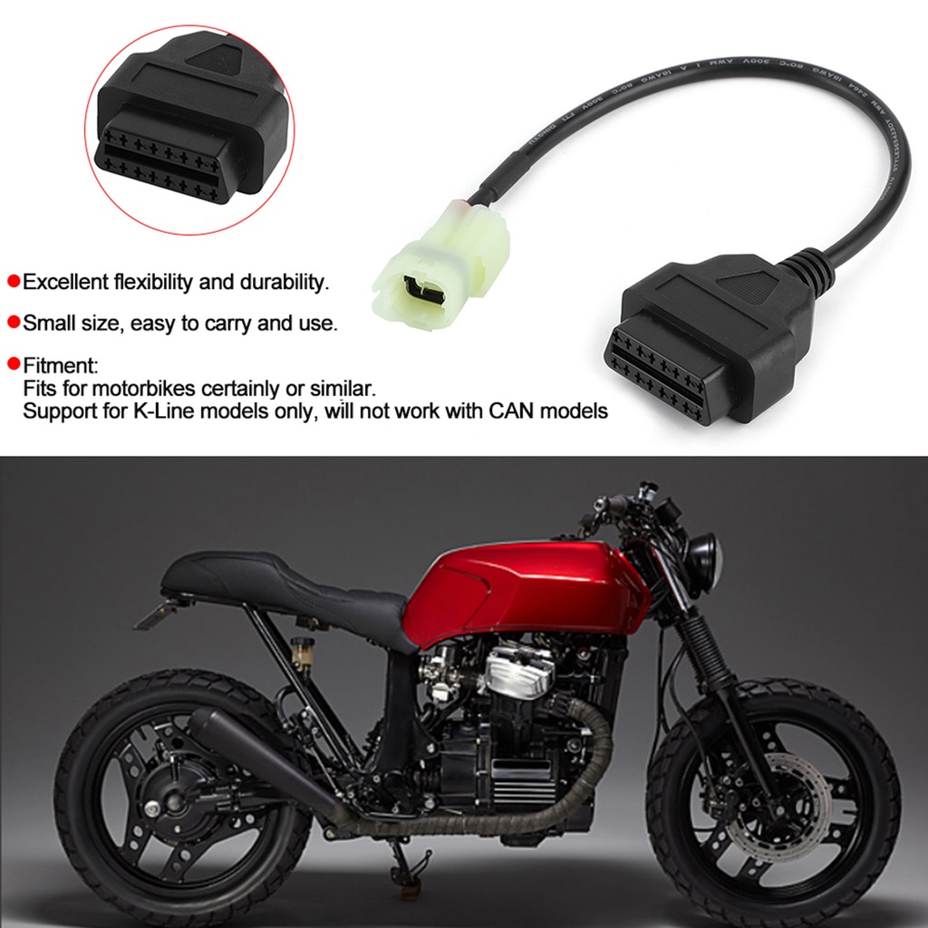 ภาพหน้าปกสินค้าObd2 To 4 Pin อะแดปเตอร์สายเคเบิ้ลตรวจจับความผิดพลาดสําหรับรถจักรยานยนต์ Honda Motorbikes Or Similar