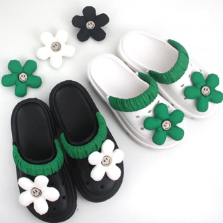 Crocs Jibbitz กระดุม รูปดอกไม้ ขนาดใหญ่ สําหรับรองเท้า DIY