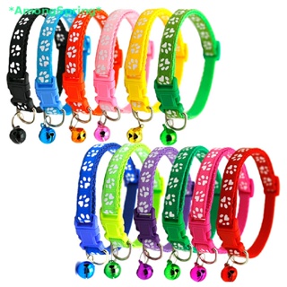 AmongSpring&gt; Cute Paw Print Adjustable Bell Pets Collar Cats Collar Small Dog Kitten Puppy new
