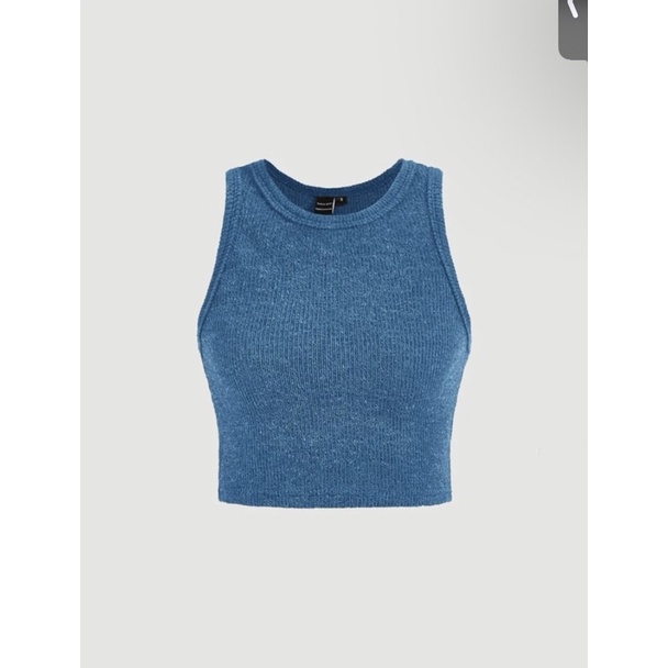 shein-mod-เสื้อครอป-เสื้อกล้ามผู้หญิง-ผ้าริบถัก-สีฟ้า