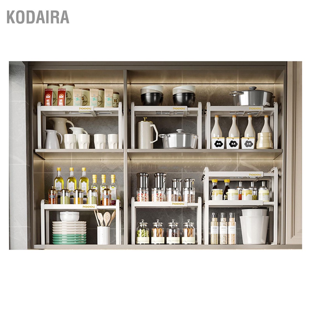 kodaira-ชั้นวางของพลาสติก-แบบสองชั้น-สีขาว-สําหรับอ่างล้างหน้า-โต๊ะ-ห้องครัว
