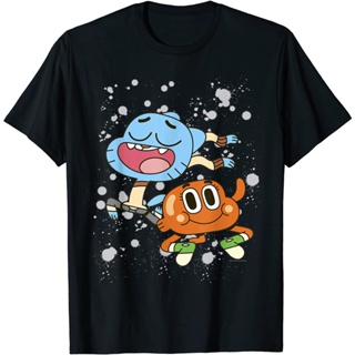 Cn The Amazing World Of Gumball &amp; Darwin Paint Splatter T-Shirt For Adult