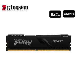 RAM (หน่วยความจำ) KINGSTON FURY BEAST DDR4 (BLACK) (KF432C16BB/16)16GB (16GBx1) DDR4 3200MHz