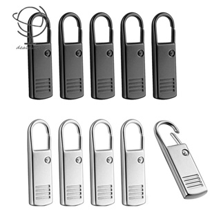 10Pcs Zipper Pull-Tab Replacement, Metal Zipper Puller Zip Slider Extender Handle Mend Fixer for Suitcases Backpacks