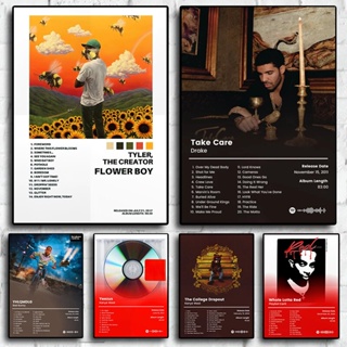 โปสเตอร์เพลงฮิปฮอป Kanye West Tracklist อัลบั้มปกกระต่ายที่ไม่ดี ตกแต่งบ้าน บาร์ คาเฟ่ ศิลปะ ตกแต่ง โปสเตอร์คุณภาพ