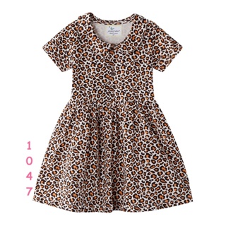 Dress-1047 ชุดกระโปรงเด็กผู้หญิงลายเสือดาว