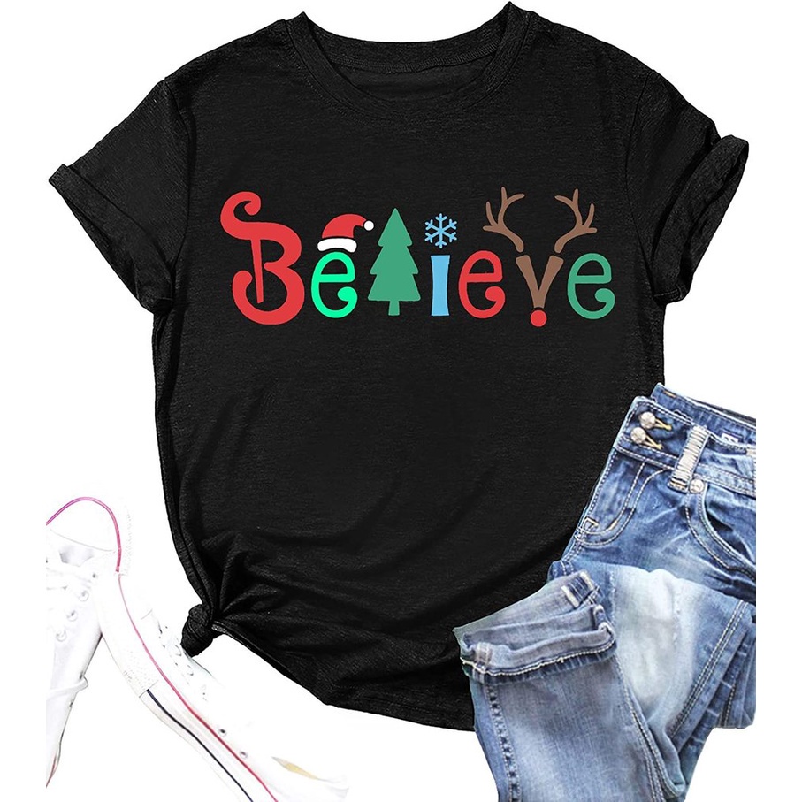 believe-christmas-t-shirts-women-christmas-t-shirts-believe-letter-tees-holiday-tops-dw412-pa