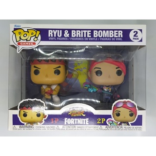 2 Pack Funko Pop Games Street Fighter Fortnite - Ryu &amp; Brite Bomber