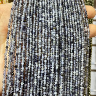 ไอโอไลท์ Iolite 2 mm เจีย เส้นยาว เกรด AAA *หินธรรมชาติ*
