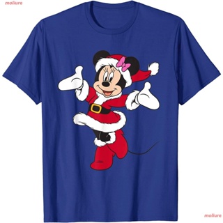 🎅 moliure Christmas Disney Santa Minnie Mouse Holiday T-Shirt เสื้อยืดพิมพ์ลาย  UNML