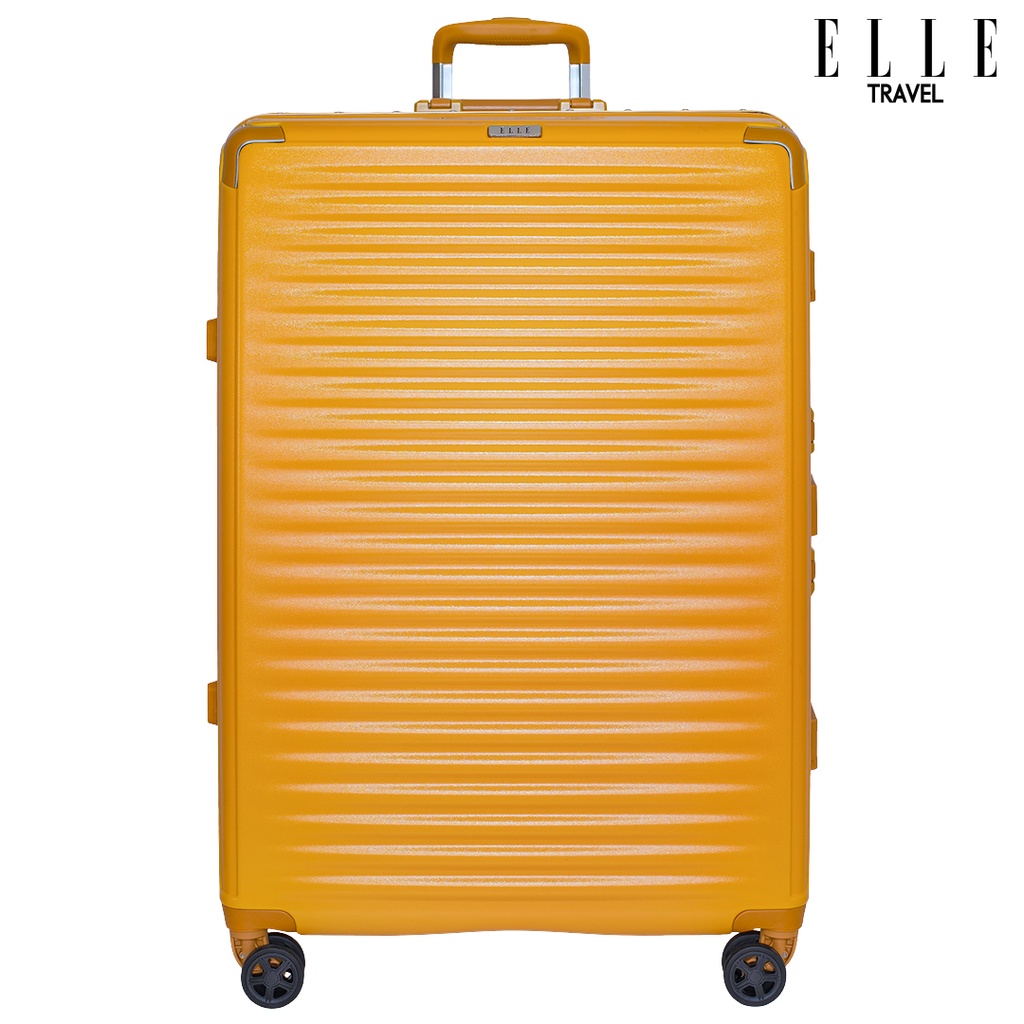 elle-travel-ripple-collection-large-28-luggage-100-polycarbonate-pc-secure-aluminum-frame-mustard