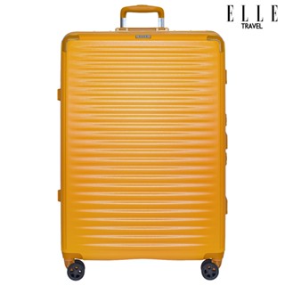 ELLE Travel Ripple Collection, Large 28" Luggage,  100% Polycarbonate (PC), Secure Aluminum Frame, Mustard