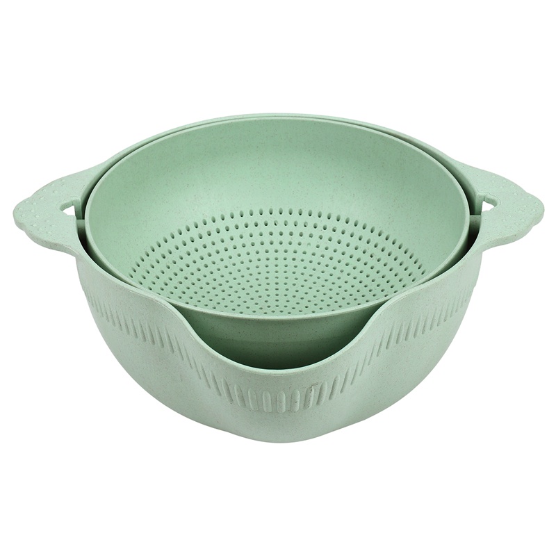 Washing Basket Double Drain Basin Sink Washing Rice Bowl Fruit Tray ...
