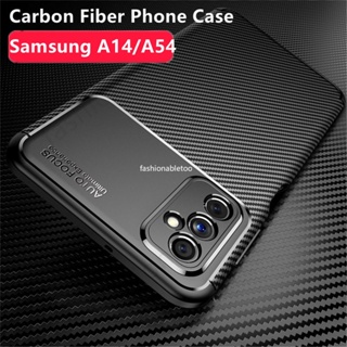 เคสโทรศัพท์ ซิลิโคนนิ่ม คาร์บอนไฟเบอร์ ผิวด้าน กันกระแทก สําหรับ Samsung Galaxy A14 LTE A24 A54 A34 A 14 A 54 A 34 A 24 SamsungA14 4G 5G