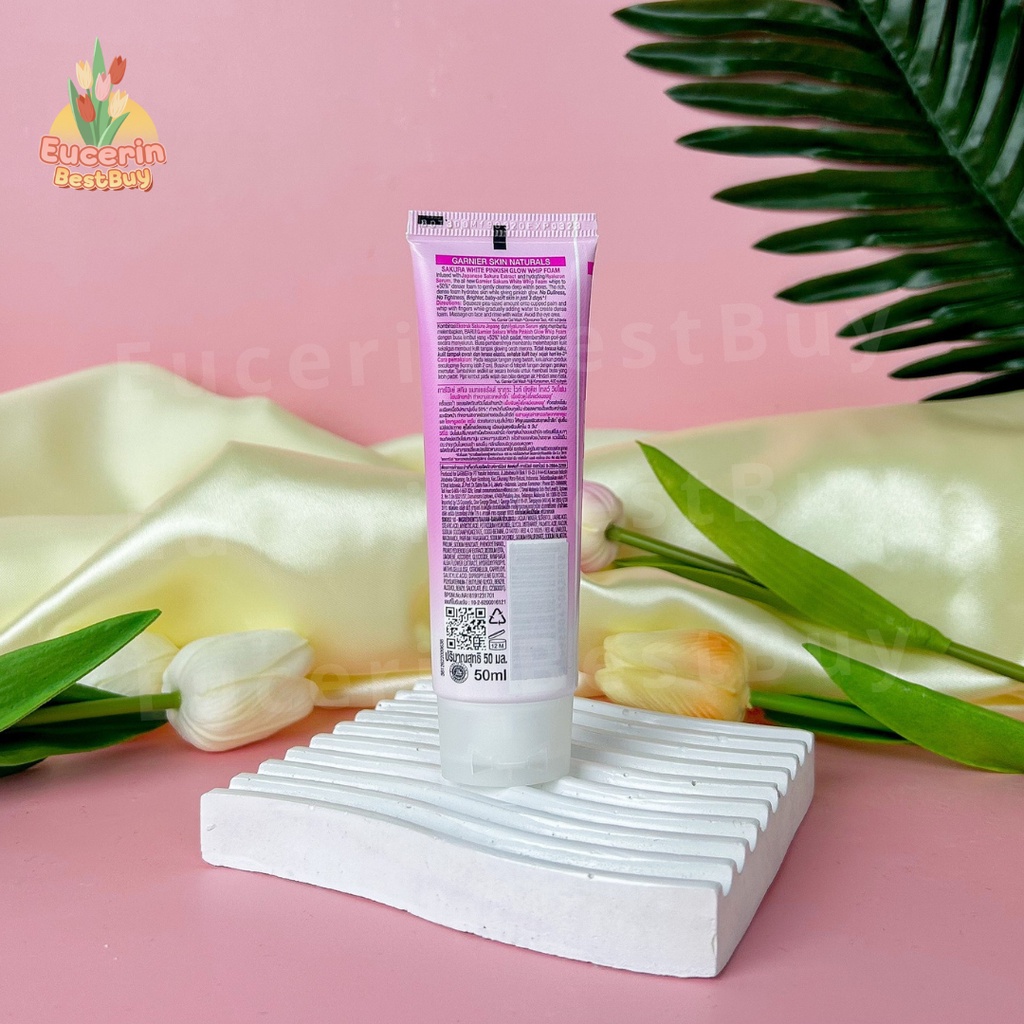 garnier-sakura-brightening-pinkish-glow-foam-การ์นิเย่-ซากุระ-คลีนซิ่ง-โฟม-50ml-exp-03-2023