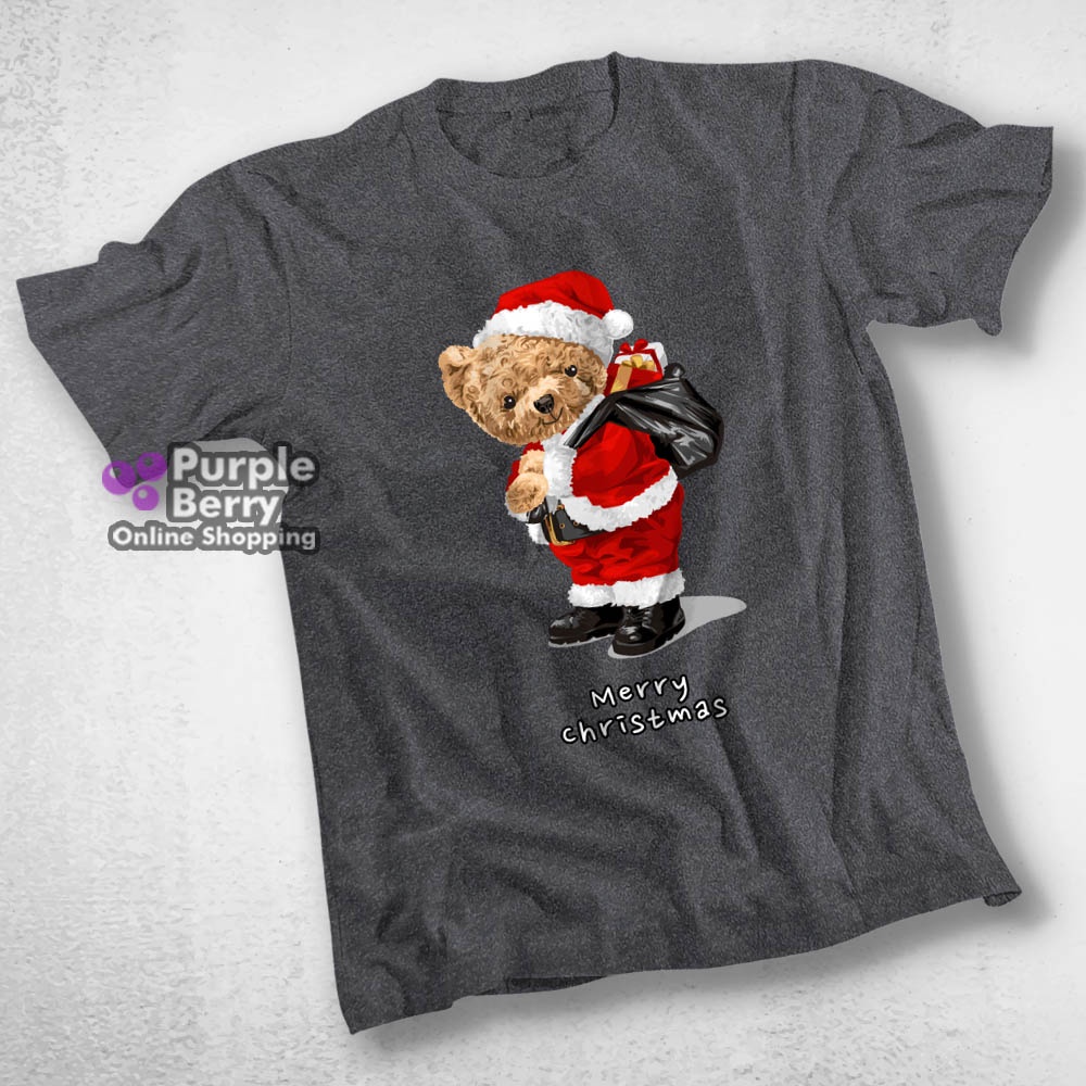 เสื้อยืด-พิมพ์ลาย-merry-christmas-teddy-bear-สไตล์คริสเตียน-คริสต์มาส-a2945
