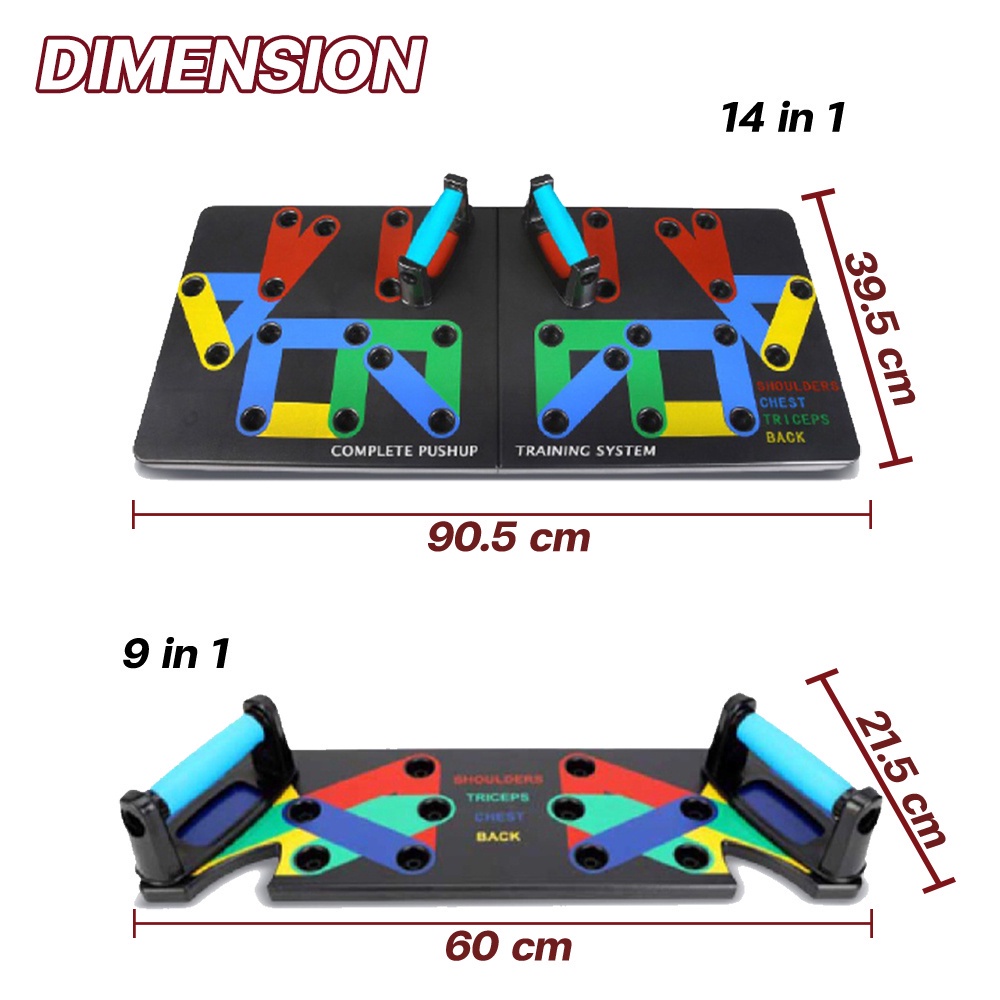 ภาพสินค้าXtivePRO บอร์ดวิดพื้น อุปกรณ์ช่วยวิดพื้น แบบ 9in1, 14in1 แท่นวิดพื้น ที่วิดพื้น Push up board จากร้าน xtivepro บน Shopee ภาพที่ 5