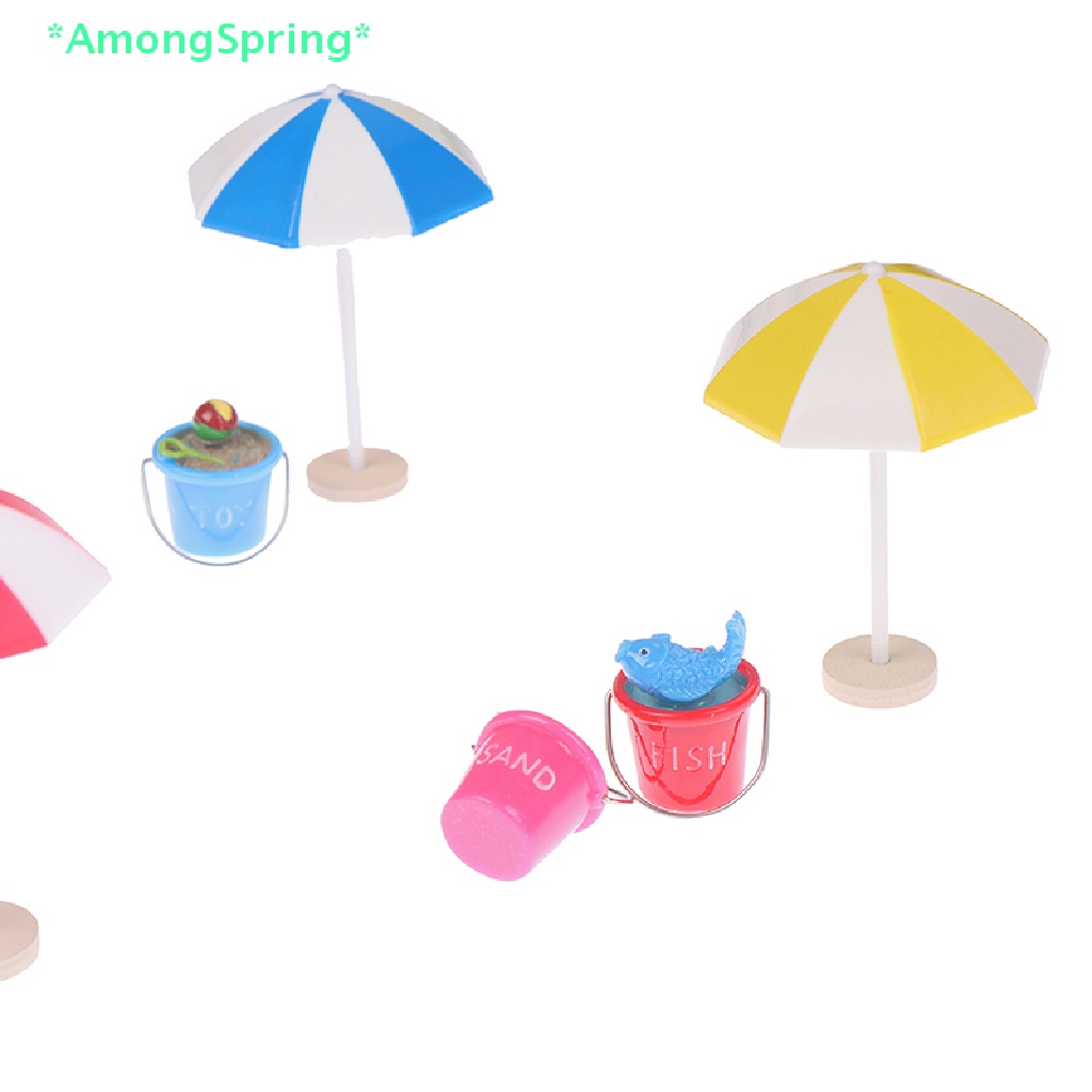 amongspring-gt-1-12-dollhouse-mini-seaside-beach-decor-beach-umbrella-parasol-bucket-doll-toy-new