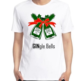 🎅 Gin Christmas Gingle Bells Xmas Oversized Short Sleeve Print O-neck cotton T-shirt Streetwear Summer Mens clothing