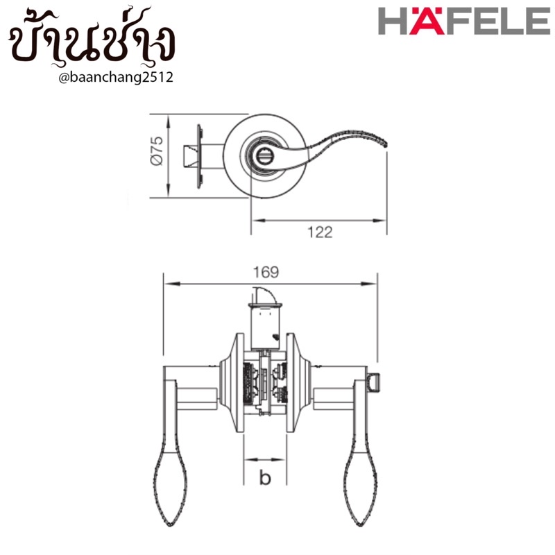 hafele-มือจับก้านโยก-ลูกบิดก้านโยก-สีทองเหลืองรมดำ-ห้องทั่วไป-ห้องน้ำ-489-10-798-489-10-802-489-10-196-489-10-200