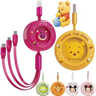 ดิสนีย์ มิกกี้เมาส์ สายชาร์จ 3 in 1 Micro USB Type C ยาว 1.2 เมตร Super Fast Charging Cable USB Disney Lotso Winnie the Pooh Mickey Minnie Mouse