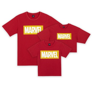 Marvel Logo Family Men Women Crop &amp; Kids T-Shirt   มาร์เวล เสื้อยืดครอบครัว ผู้ชาย ครอปผู้หญิงและเด็ก สินค้าลิขสิทธ์แท้100% characters studio