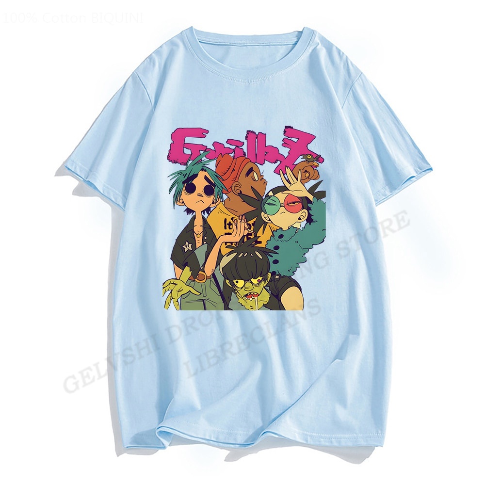 เสื้อยืดลําลอง-ผ้าฝ้าย-แขนสั้น-พิมพ์ลาย-gorillaz-แร็ปเปอร์-วงร็อค-gorillaz-สไตล์ฮิปฮอป-แฟชั่นฤดูร้อน-สําหรับผู้ชาย-และผู