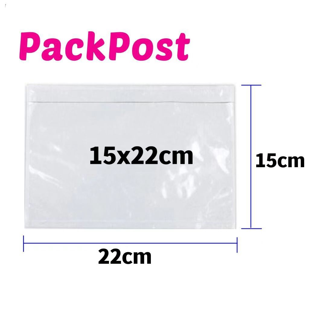 ซองใสหลังกาว-100-ใบ-15x22cm-ซองติดกล่อง-clear-plastic-blank-side-loading-packing-list-envelope