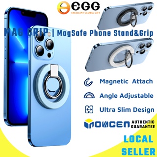 novagen MAG Grip Magnetic ขาตั้งโทรศัพท์ &amp; ที่จับ พร้อมสติกเกอร์แหวนโลหะฟรี / ที่วางโทรศัพท์ อลูมิเนียม พับได้ ปรับได้