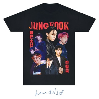 🌟​พร้อมส่ง​🌟 &amp;^% BTS Jungkook Korean Vintage Bootleg Oversized Unisex KPOP DTG Print Bangtan Jungkook JK for men