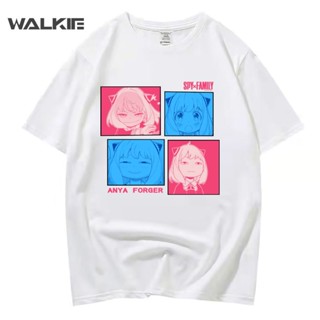 WALKIE Anime Spy X Family Anya Print T-Shirt Kawaii Harajuku Women/Men Summer Short Sleeve Tops T Shirts Simple Rou_05