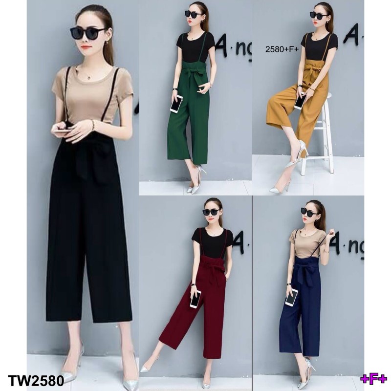 ส่งไว-1-2วันถึง-set-2-ชิ้น-เสื้อยืดผ้าคอตตอนนิ่มๆ-แขนสั้น-พร้อมเอี้ยมกางเกงเอวสูงขายาว-ชุดเที่ยว-ชุดทำงาน-ชุดออกงาน