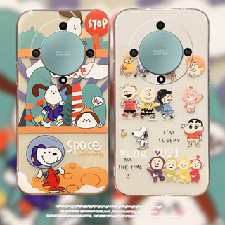 Ready Stock New Phone Case Honor X9a 5G เคส Casing Funny Snoopy and Teletubbies Transparent Cover Silicone Soft Case เคสโทรศัพท