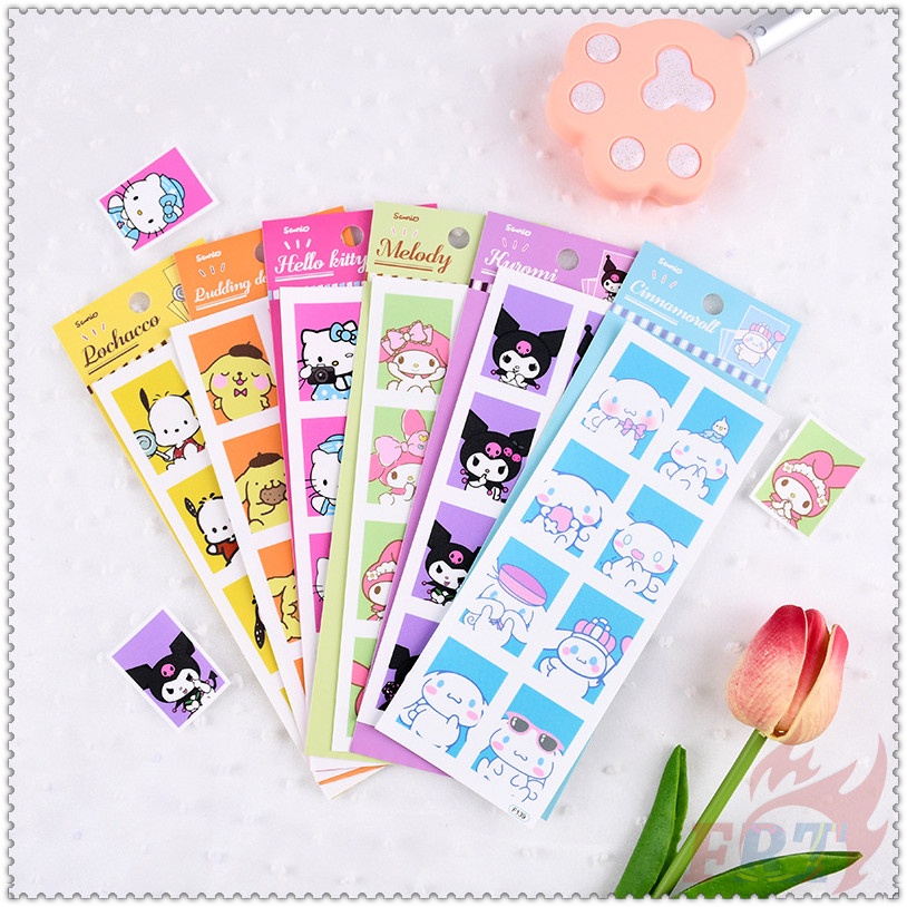 sanrio-สติกเกอร์-ลายการ์ตูน-hello-kitty-my-melody-kuromi-cinnamoroll-pompompurin-pochacco-สําหรับติดตกแต่งรูปภาพ-1-แผ่น-สติกเกอร์แฟชั่น-สําหรับตกแต่งสมุดภาพ-diy