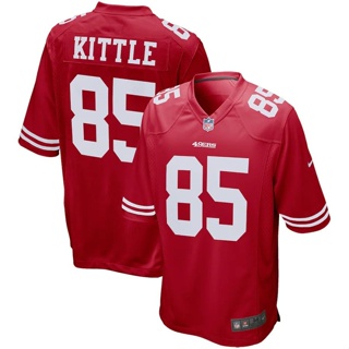 เสื้อกีฬารักบี้ เบอร์ 49 ลายทีม NFL San Francisco 49ers เสื้อกีฬาแขนสั้น ลายทีม George Kittle Jersey Fan Version 85