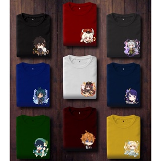 Genshin Impact Chibi Cute Characters New Trend Design Gaming Premium Cotton Shirt (G107)_05