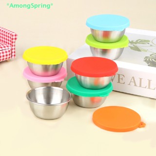 Amongspring&gt; ใหม่ ถ้วยใส่ซอส เครื่องปรุง พร้อมฝาปิด 50 มล. สําหรับปิกนิก เดินทาง