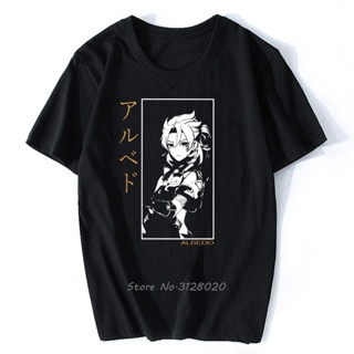 Humor Albedo Genshin Impact T-Shirt Men Cotton T Shirt Anime Game Tshirt Tees Streetwear Harajuku_05