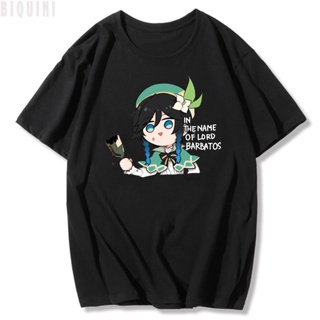 Genshin Impact Venti T Shirts Oversized Kawaii Clothes Women Haraju Tees Funny Print 100% Cotton 2022Summer Short S_05