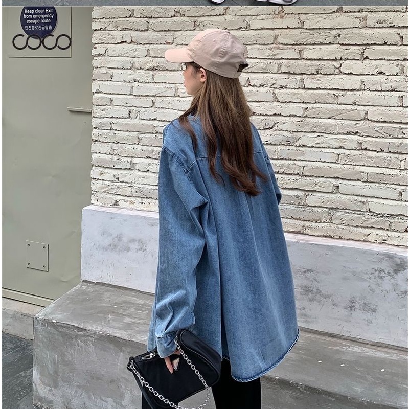 coco-สุภาพสตรี-denim-coat-เสื้อโค้ทสไตล์เกาหลีแบบสบาย-ๆ-แฟชั่นผู้หญิง