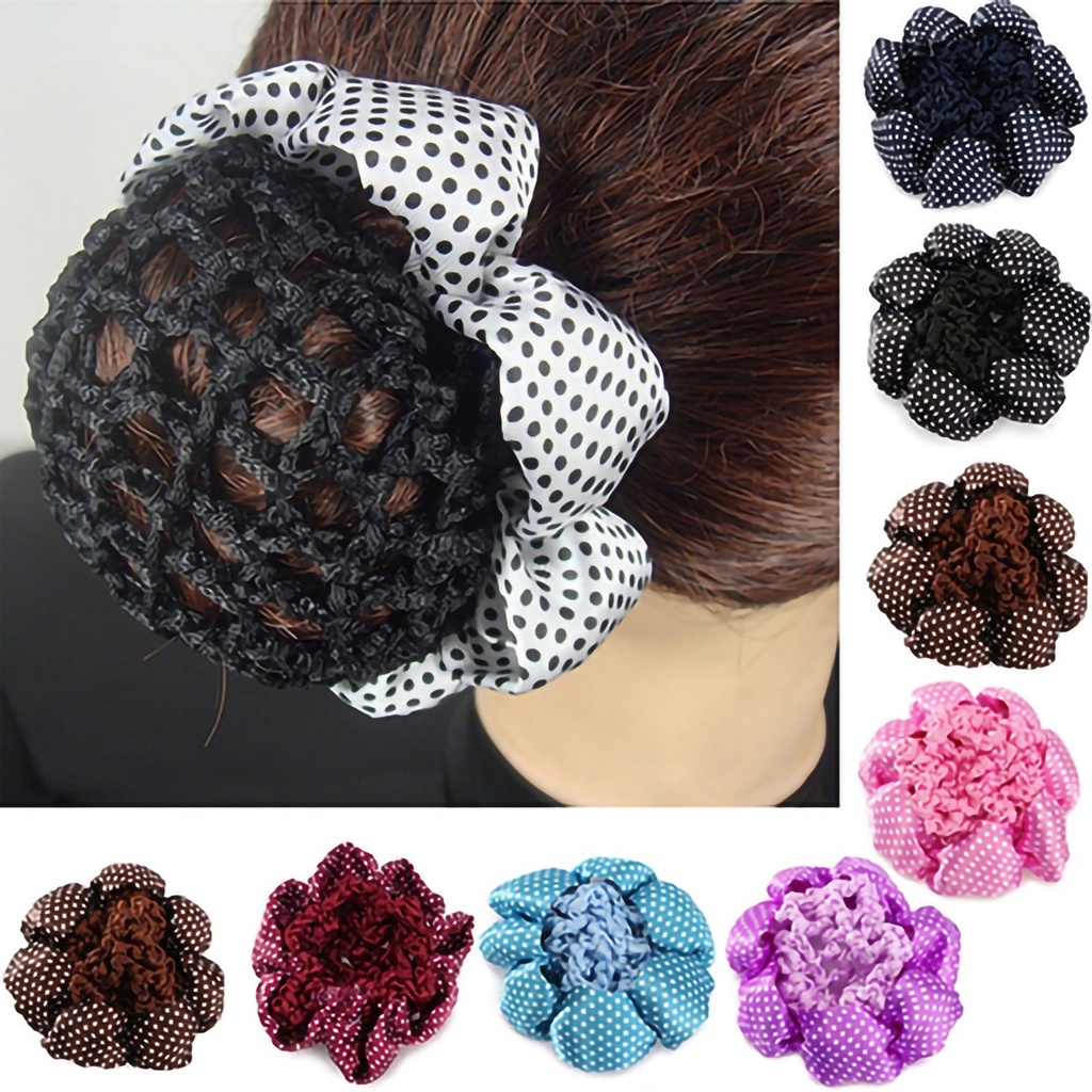 ag-hair-net-polka-dots-stretchy-cloth-women-hair-snood-for-dancer