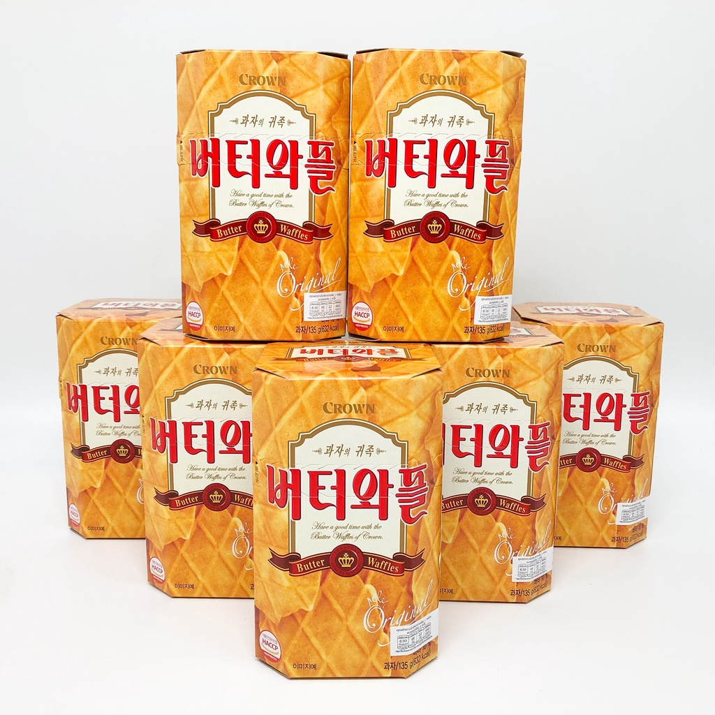 crown-butter-waffle-วาฟเฟิลเกาหลี-135g-บัตเตอร์วาฟเฟิล-ขนมเกาหลี-วาฟเฟิลอบกรอบรสเนย