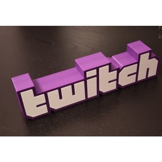 Twitch โลโก้ (3D ตกแต่งโต๊ะ) ขนาด 161 มม. x 41 มม. x 12 มม.