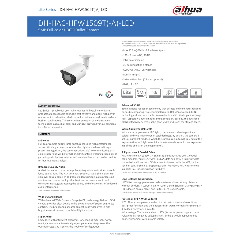 dahua-กล้องวงจรปิด-ระบบอนาล็อก-ความละเอียด-5-ล้านพิกเซล-มีไมค์-ภาพสี-24-ชม-รุ่น-hac-hfw1509tp-a-led-s2