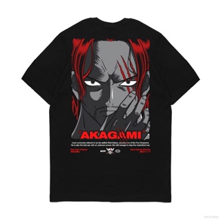 อะนิเมะเย็น One Piece SHANKS Tshirt อะนิเมะเสื้อแขนสั้นเสื้อลําลองหลวมทีแฟชั่นเสื้อกราฟิกด้านบน r,;_53