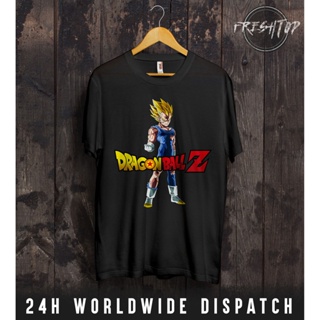 เสื้อยืดผ้าฝ้ายระบายอากาศใหม่ เสื้อยืดแฟชั่น พิมพ์ลาย Majin Vegeta Dragon Ball Z Super Saiyan Ssj2 Buu Cell Goku Go_05