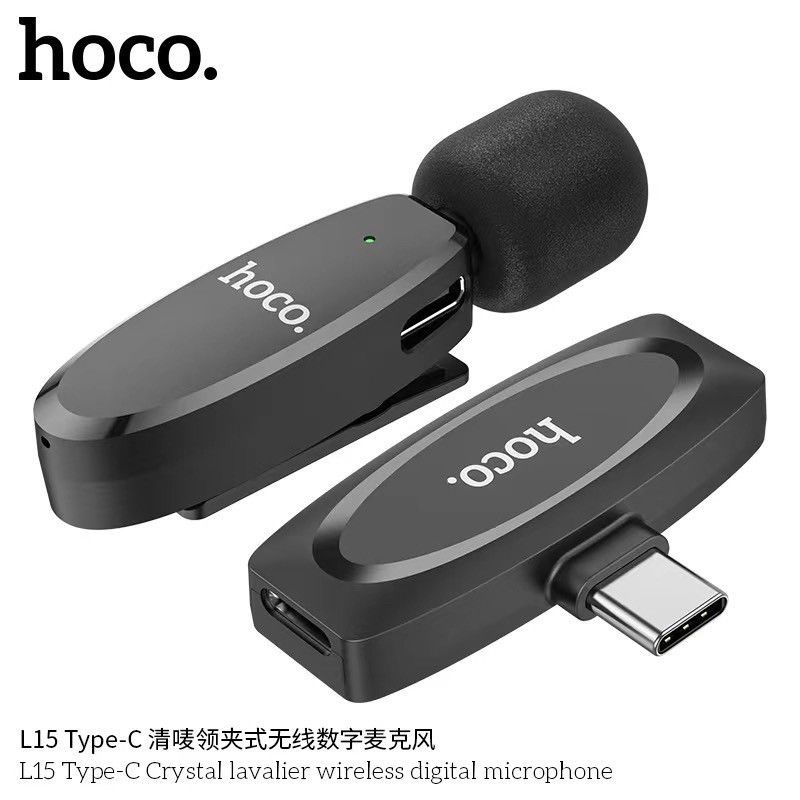 HOCO L15 / HK61 ไมค์ไร้สาย iOS, Type-C ตัดเสียงรบกวน ไมค์คู่ SMR ไมค์ไลฟ์สด ไมค์หนีบปกเสื้อ hc6