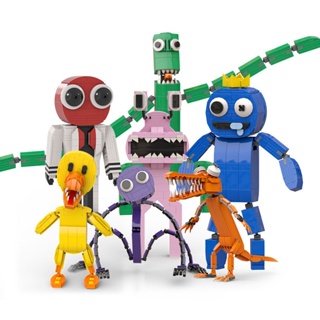 [พร้อมส่ง] บล็อกตัวต่อเลโก้ รูป Monster Friends MOC สีรุ้ง สีเขียว สีฟ้าเข้ม สําหรับตกแต่งห้อง