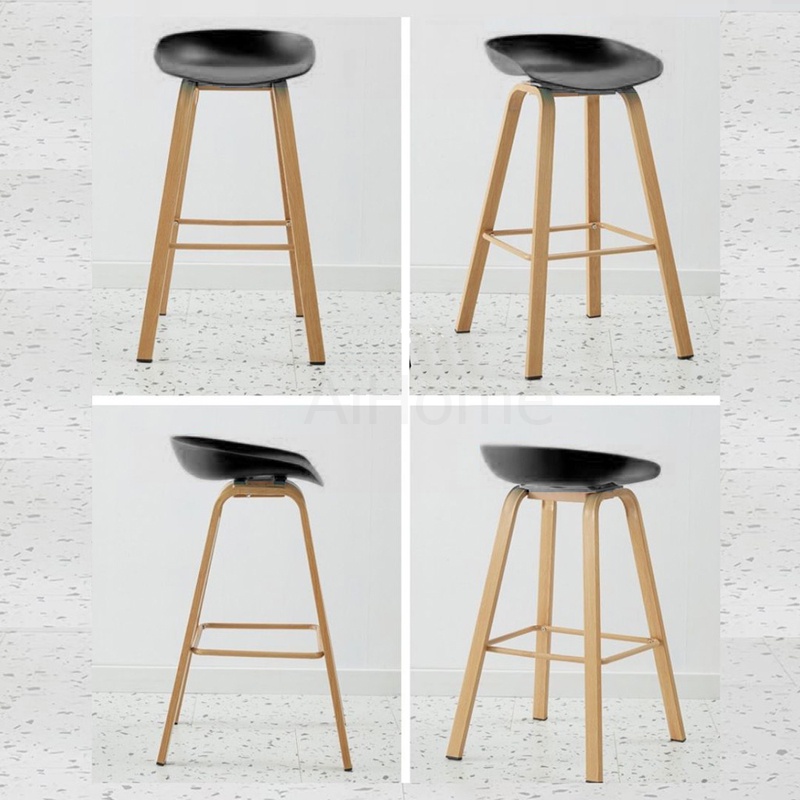 aihome-เก้าอี้บาร์-ขาเหล็กลายไม้-เก้าอี้บาร์สูง-เก้าอี้สตูล-47x52x85-cm