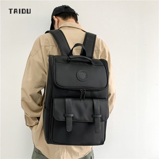 TAIDU กระเป๋าเป้ผู้ช ายอินเทรนด์ กระเป๋าเป้เดินท างเทรนด์แฟชั่น ความจุขนาดใหญ่แบบสบาย ๆ